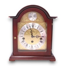 Vintage FRANZ HERMLE Tempus Fugit Wooden Mechanical Mantle Clock - G26