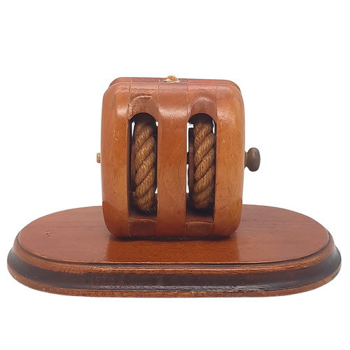 Vintage wooden ship pulley - vintage,