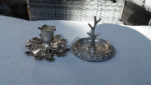Silver plate ring tree - plate,