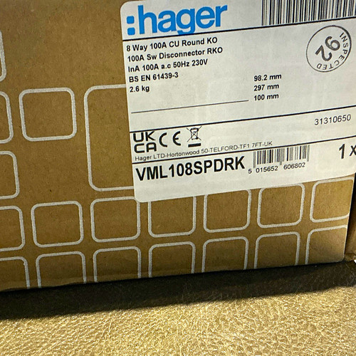 Hager vml108spdrk way 100a - hager,