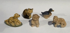 WADE 1970s Whimsies x 5 ~ DUCK, FOX, BEAR CUB, OTTER & SETTER Sets Two & Three