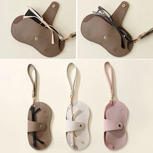 Soft leather glasses pouch - leather,