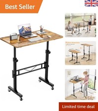 Sturdy 80x40cm Height Adjustable Standing Desk - Vintage Mobile Home Office