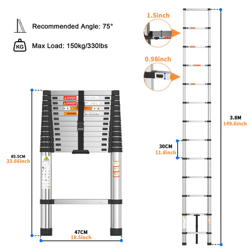 2m telescopic ladder - telescopic,