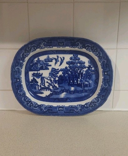 Large antique oval ironstone - antique,