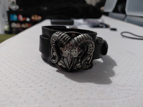 Mens real leather baphomet - mens,