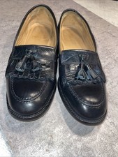House of Bruar Ladies stylish dark navy  leather Tassel loafers size 6