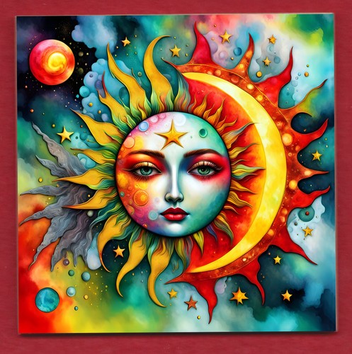 Sun moon and stars decorative - sun,