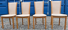 Skovby Danish Made Solid Wood Upholstered 4 Dining Chairs FREE GB Delivery???
