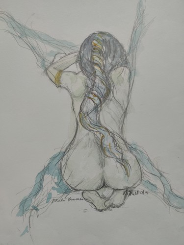 Japanese woman with - japanese, blue