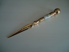 Letter opener Mother of Pearl & Brass Handle Paper Cutter A Very Nice Gift