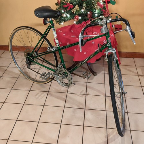 Vintage green peugeot record - peugeot,