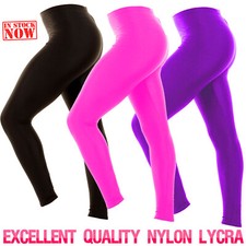 Girls Children Shiny Footless Leggings Gymnastics Ballet Dance Nylon Lycra Kids