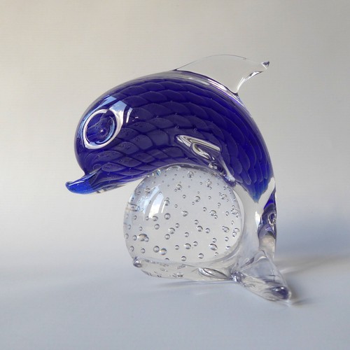 Lovely sfumato blue art glass