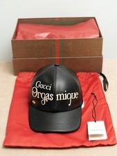 GUCCI Black Leather Baseball