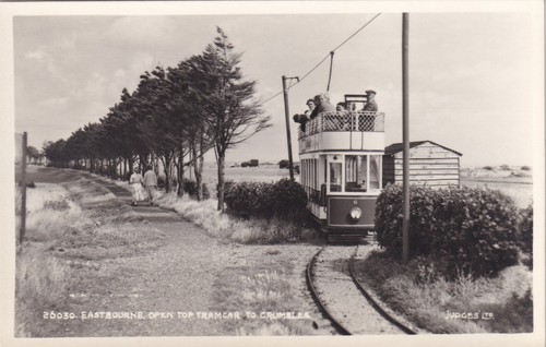 Eastbourne open top tramcar - top, to