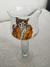 Halloween Novelty Ginger Cat Moggie Floating Dinner Candle in Wine Glass