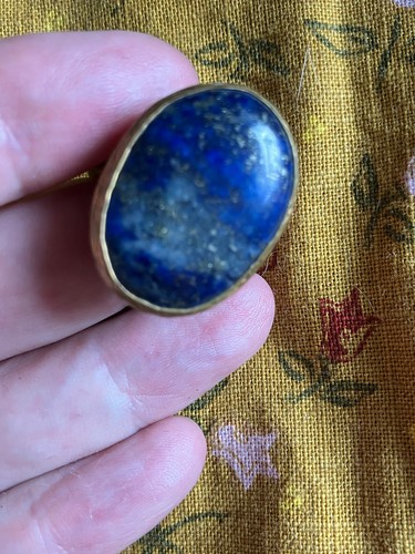 Vintage oval gold blue - vintage,