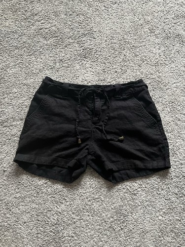 Black linen blend - black,
