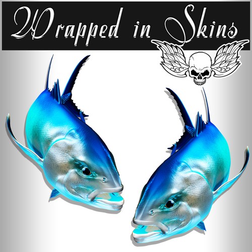 Fish stickers giant trevally - stickers,