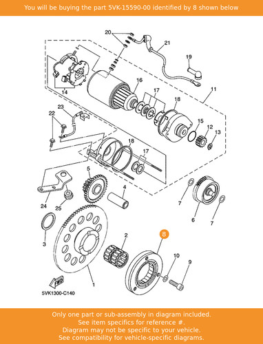 Yamaha starter one way - one-way, assy