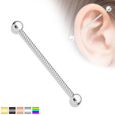 Twisted Rope Industrial Scaffold Barbell Piercing Bar 316L Surgical Steel