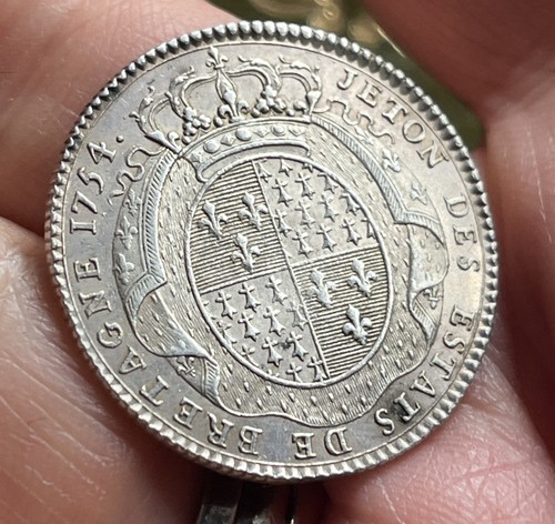 Louis 1754 silver jeton - xv, /