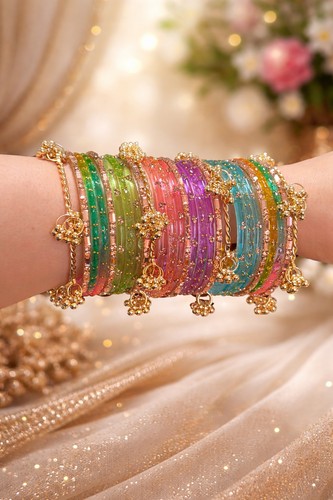 Pastel kashmiri bangles - pastel,
