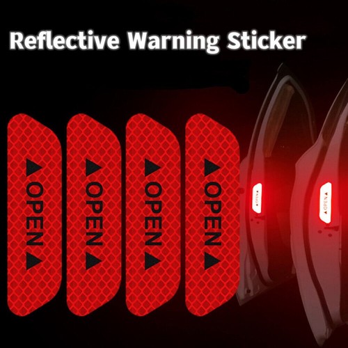 4pcs red reflective - red, door