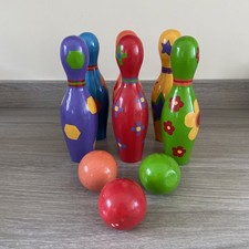 Vintage set of 6 wooden bright