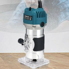 Electric 800W 1/4" Palm Router Trimmer Woodworking Hand Router Handheld Trimmer