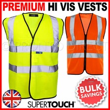 Hi Vis Vest Yellow Orange High Viz Visibility Waistcoat Safety Work Lot EN 20471