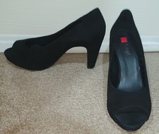 HOGL Womens Black Peeptoe