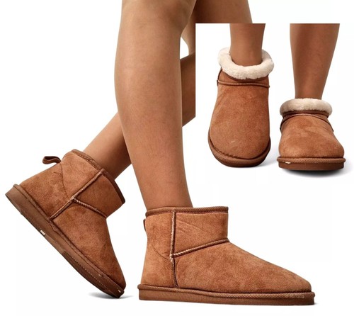Womens tan flat winter warm - womens,