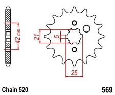 Sprocket 16T Pitch 520 for Yamaha YFM 350 R Raptor Warrior, YFZ350