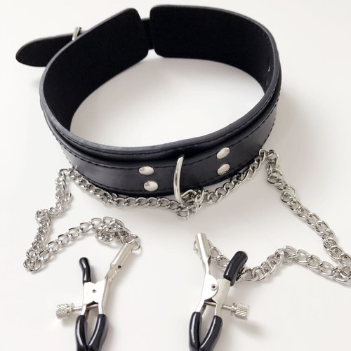 Slave faux leather - leather, choker