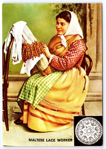 Vtg maltese lace worker - maltese,