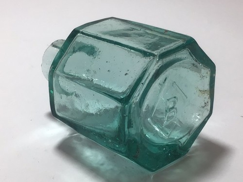 Superb dark aqua old octagonal - old,