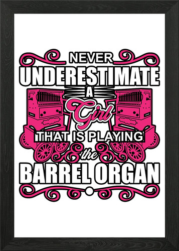 Barrel organ musician framed - barrel,