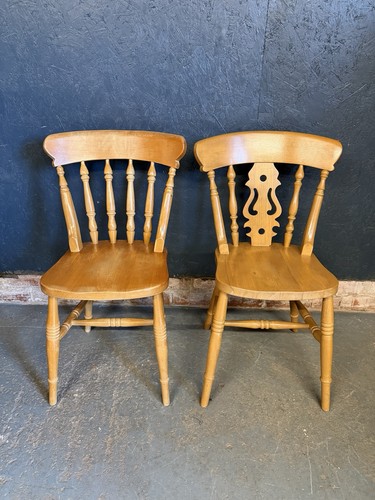 Farmhouse pine dining chairs - pine,