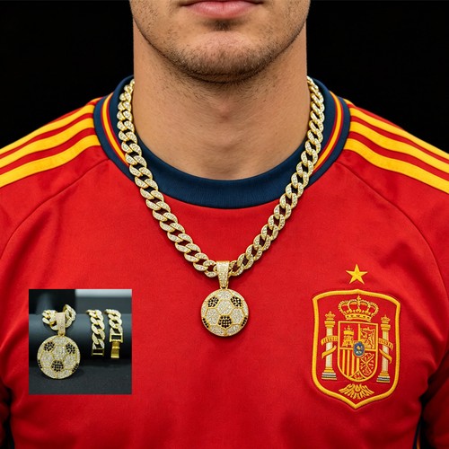 Iced out football cuban - football,