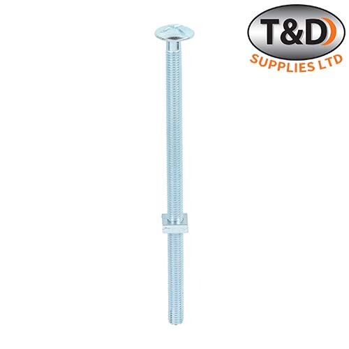 Timco m8x160 zinc flat - zinc, head