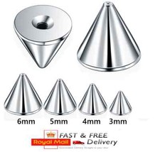 CONE Piercing Replacement Spare BALLS ends Tongue Bars 14G 16G stainless steel 