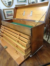 Vintage Collector's Cabinet / Draughtsman Drawers with working Key
