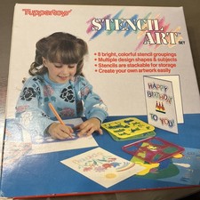 80's Vtg Tuppertoys Tupperware Stencil Art Set Complete Letters Animals Shapes