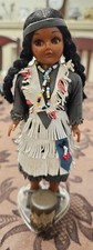 1970s Native American Fashion Doll With Baby And Tom-tom Drum Rare Bought In USA
