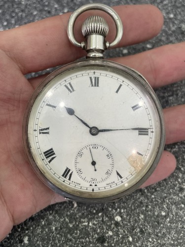 Sterling silver antique pocket - silver,
