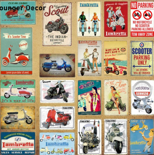 Scooter metal signs tin - signs,