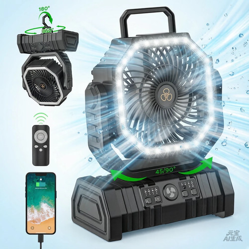 Camping fan portable - camping, 20000mah