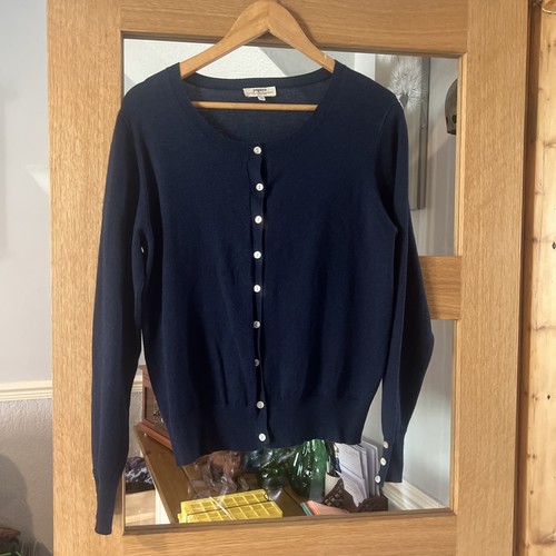 Ladies navy soft cardigan - , size